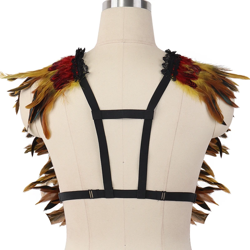 Wedding Wings Feather Bra Sexy Body Harness Pastel Gothic Epaulettes Feather Dress Fetish Festival Rave Wear Crop Top Body Cage
Wedding Wings Feather Bra Sexy Body Harness Pastel Gothic Epaulettes Feather Dress Fetish Festival Rave Wear Crop Top Body Cage