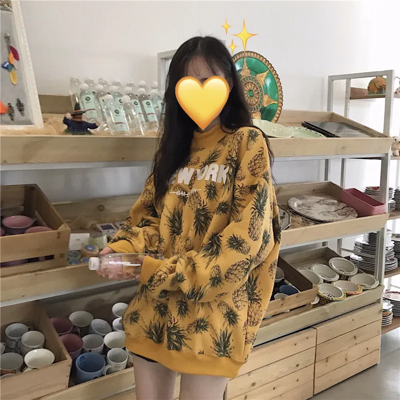 Pineapple Print Hoodies Women Autumn Winter New Sweatshirts Trendy Cute All-match Pullover Womens Loose Warm Long Sleeve
Pineapple Print Hoodies Women Autumn Winter New Sweatshirts Trendy Cute All-match Pullover Womens Loose Warm Long Sleeve