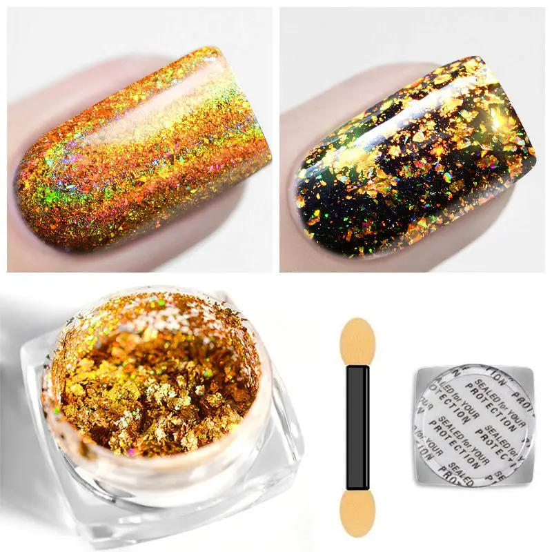 0.2g Laser Gold Holographic Shiny Powder Magic Mirror Powder Nail Glitters Chrome Pigment Nail Polish Dust Nail Art Sequins
0.2g Laser Gold Holographic Shiny Powder Magic Mirror Powder Nail Glitters Chrome Pigment Nail Polish Dust Nail Art Sequins