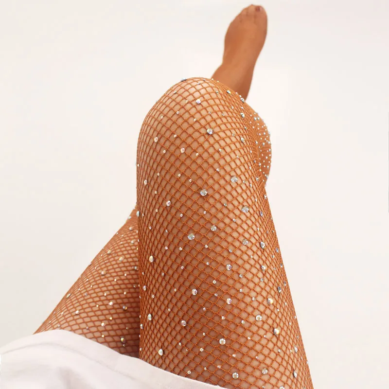 

Sexy Rhinestone Women Tights Professional Ballroom&Latin Dance Stocking Pantyhose Hard Yarn Elastic Shiny Fishnet Stockings