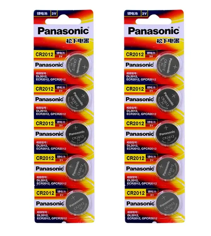 Литиевые кнопочные батарейки Panasonic CR2012 DL2012 ECR2012 3V 10 шт./лот для часов электронных