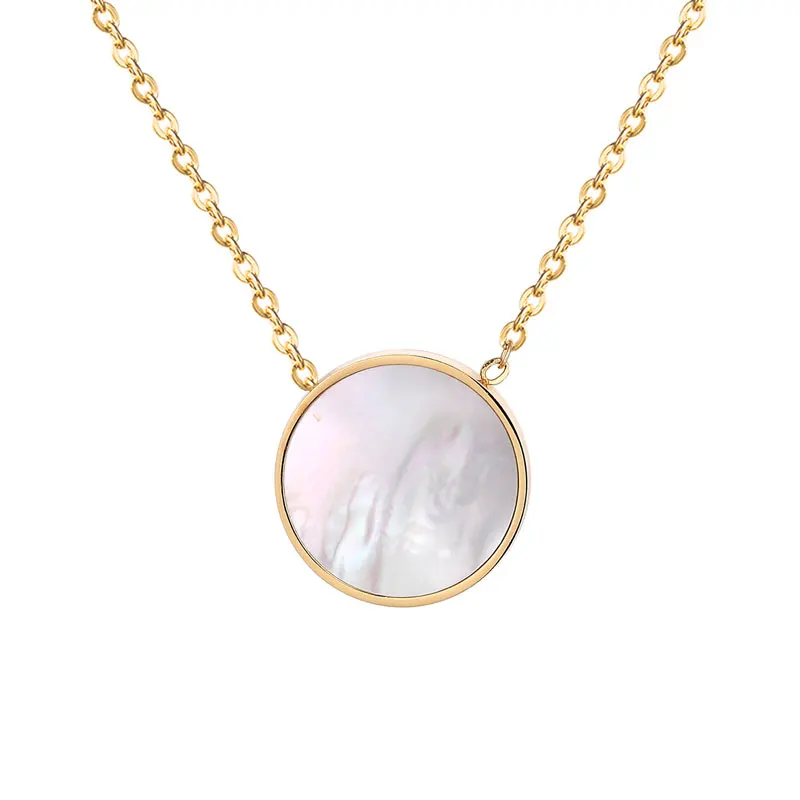 size 1cm and 1.3cm Double-Sided Circle Black And White Shells Pendant Necklace For Women Titanium Steel Classic Jewelry Necklace
size 1cm and 1.3cm Double-Sided Circle Black And White Shells Pendant Necklace For Women Titanium Steel Classic Jewelry Necklace