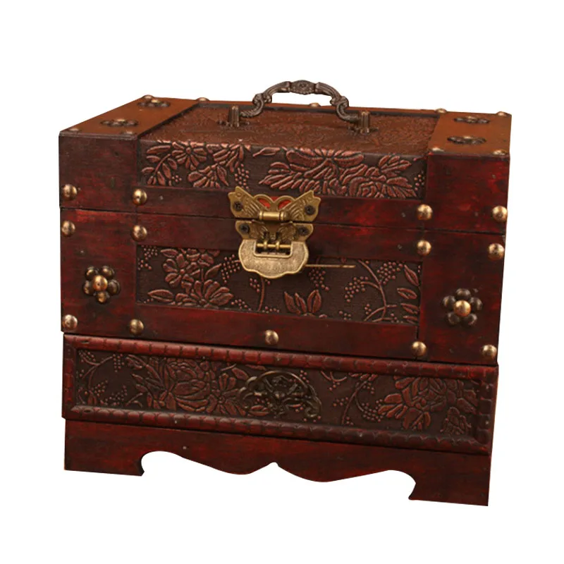 Antique Europe Old Dressing Box Wooden with Lock Big Jewelry Box Ornament Simple Jewelry Storage Boxes with Mirror Wedding Gifts
Antique Europe Old Dressing Box Wooden with Lock Big Jewelry Box Ornament Simple Jewelry Storage Boxes with Mirror Wedding Gifts