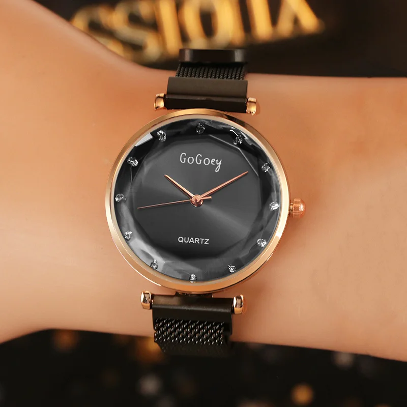 2020 модные женские часы Gogoey из розового золота кварцевые нержавеющей стали с