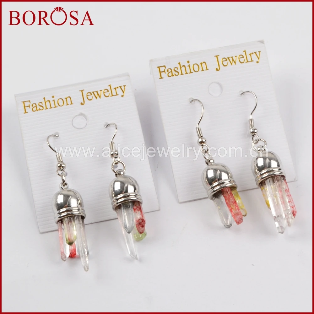 Женские Висячие серьги BOROSA, 10 пар, серебристые, с маленькими кристаллами, кварцевые, модные, Druzy, натуральный кварц, WX818
Женские Висячие серьги BOROSA, 10 пар, серебристые, с маленькими кристаллами, кварцевые, модные, Druzy, натуральный кварц, WX818