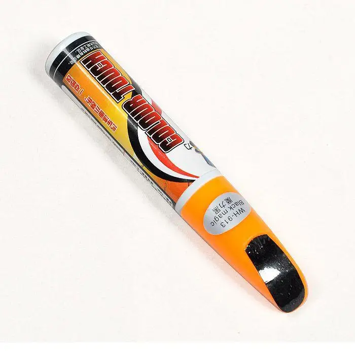 Ручка с чистым наконечником и щеткой для ремонта царапин на автомобиле серая