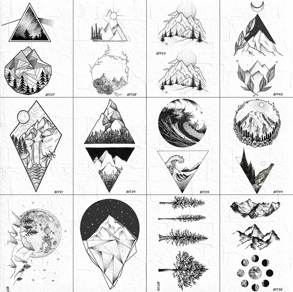 VANKIRS Men Sexy Little Arm Art Tattoos Stickers Body Neck Painting Black Tatoos Temporary Fake Women Geometric Mountains Tattoo
VANKIRS Men Sexy Little Arm Art Tattoos Stickers Body Neck Painting Black Tatoos Temporary Fake Women Geometric Mountains Tattoo