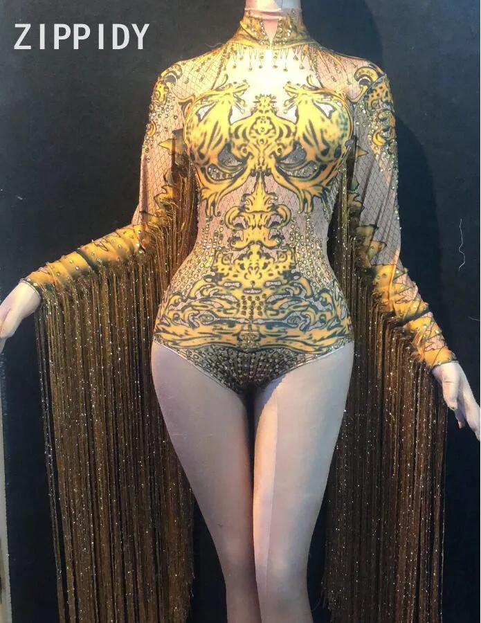 4 Colors Tassel Sleeves Rhinestones Printed Bodysuit Birthday Celebrate Outfit Female Singer Dance Bar Nightclub Bodysuits
4 Colors Tassel Sleeves Rhinestones Printed Bodysuit Birthday Celebrate Outfit Female Singer Dance Bar Nightclub Bodysuits
