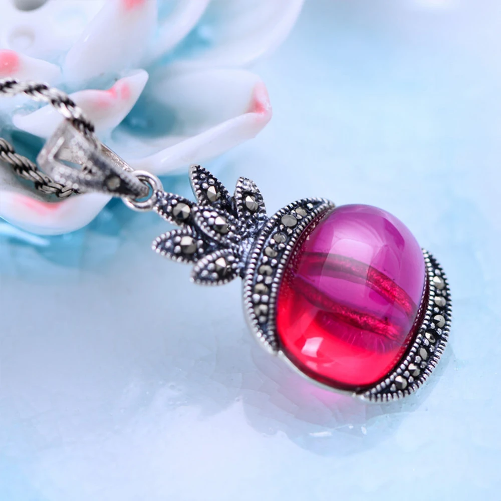 MetJakt Natural Corundum Vintage Pendants with Zircon Solid 925 Sterling Silver Pendant for Necklace for Women's Luxury Jewelry
MetJakt Natural Corundum Vintage Pendants with Zircon Solid 925 Sterling Silver Pendant for Necklace for Women's Luxury Jewelry
