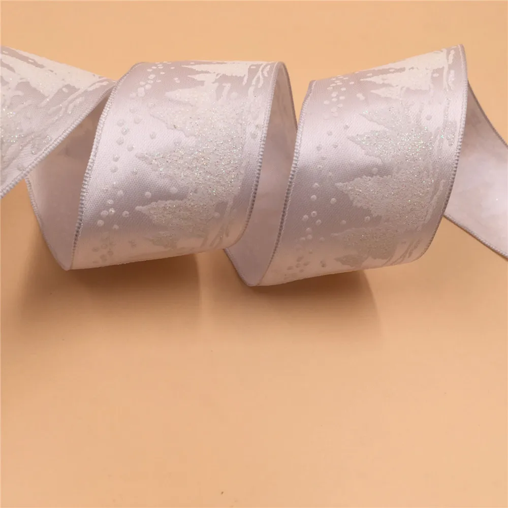 38mm X 25yards Christmas Tree Printing White Wired Satin Ribbon. Gift Bow,wedding,cake Wrap,tree Decoration,wreath N1017
38mm X 25yards Christmas Tree Printing White Wired Satin Ribbon. Gift Bow,wedding,cake Wrap,tree Decoration,wreath N1017
