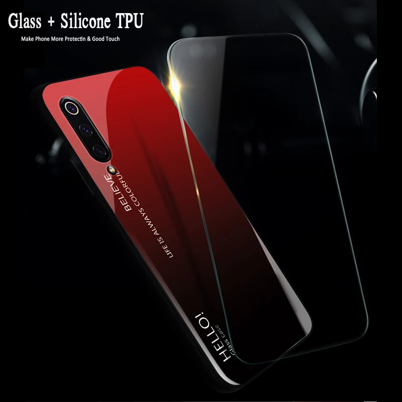 Tempered Glass Phone Case for Redmi 6 6A Note 5 6Pro 7 S2 Gradient Soft Silicone Cover For Xiaomi 5X 6X 8 SE lite Mix 2s Max 3 9 |