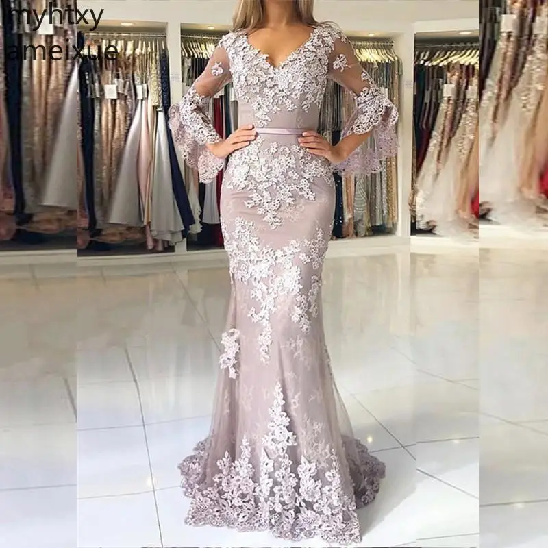 2021 Glamorous Long Sleeves Mermaid Lace Evening Dresses Lace Appliques Prom Party Formal Vestidos De Festa Longo Event Dress
2021 Glamorous Long Sleeves Mermaid Lace Evening Dresses Lace Appliques Prom Party Formal Vestidos De Festa Longo Event Dress