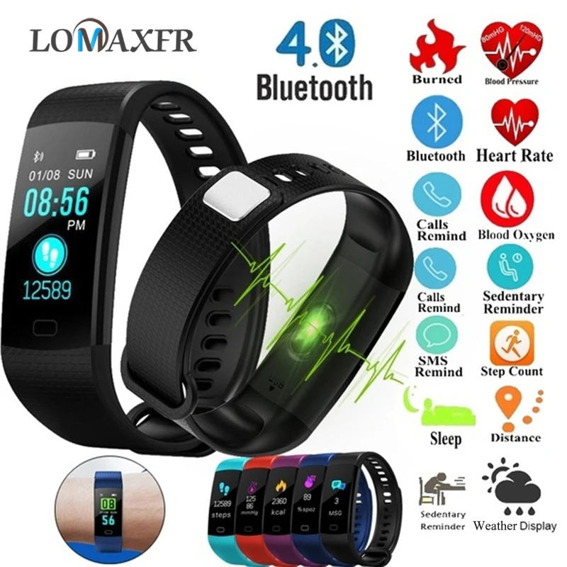 Смарт Браслет фитнес трекер цветной дисплей смарт браслет Y5 Smartband IP67 Монитор
