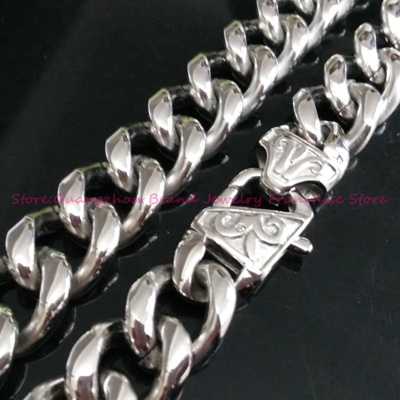 Top Selling! 13/15mm 7-30inch Mens Boys Silver ColorCURB CUBAN Necklace Stainless Steel Chain Jewelry Wholesale Price
Top Selling! 13/15mm 7-30inch Mens Boys Silver ColorCURB CUBAN Necklace Stainless Steel Chain Jewelry Wholesale Price