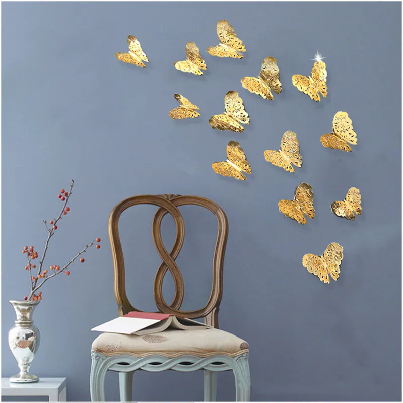 12Pcs 3D Wall Sticker Hollow Out Butterfly Home Decor DIY Butterflies Fridge Wall Stickers Room Decoration Party Wedding Decor
12Pcs 3D Wall Sticker Hollow Out Butterfly Home Decor DIY Butterflies Fridge Wall Stickers Room Decoration Party Wedding Decor