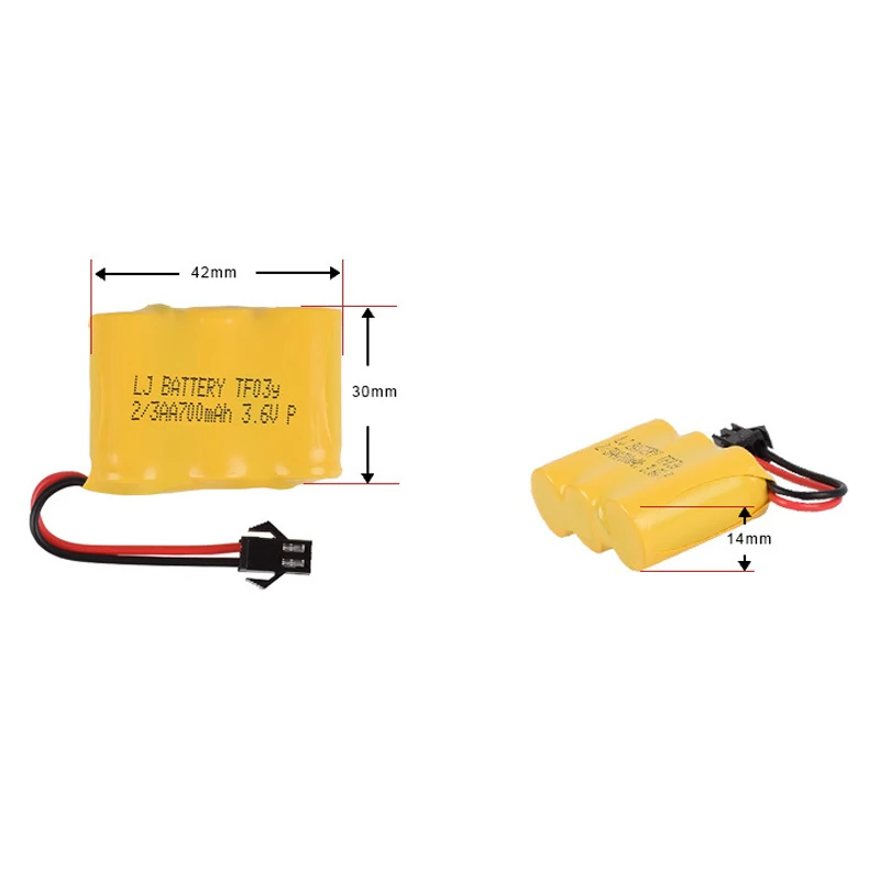 Аккумуляторная батарея 3 6 В 700 мА · ч штепсельная вилка NI-CD 2/3AA SM-2P автомобиль с