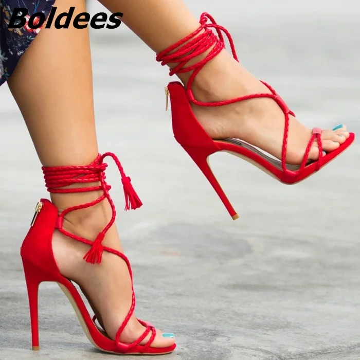 Popular Fringe Women Lace Up Thin Heel Sandals Sexy Cut-out Open Toe Stiletto Heeled Summer Shoes Classy Tassel Sandals
Popular Fringe Women Lace Up Thin Heel Sandals Sexy Cut-out Open Toe Stiletto Heeled Summer Shoes Classy Tassel Sandals