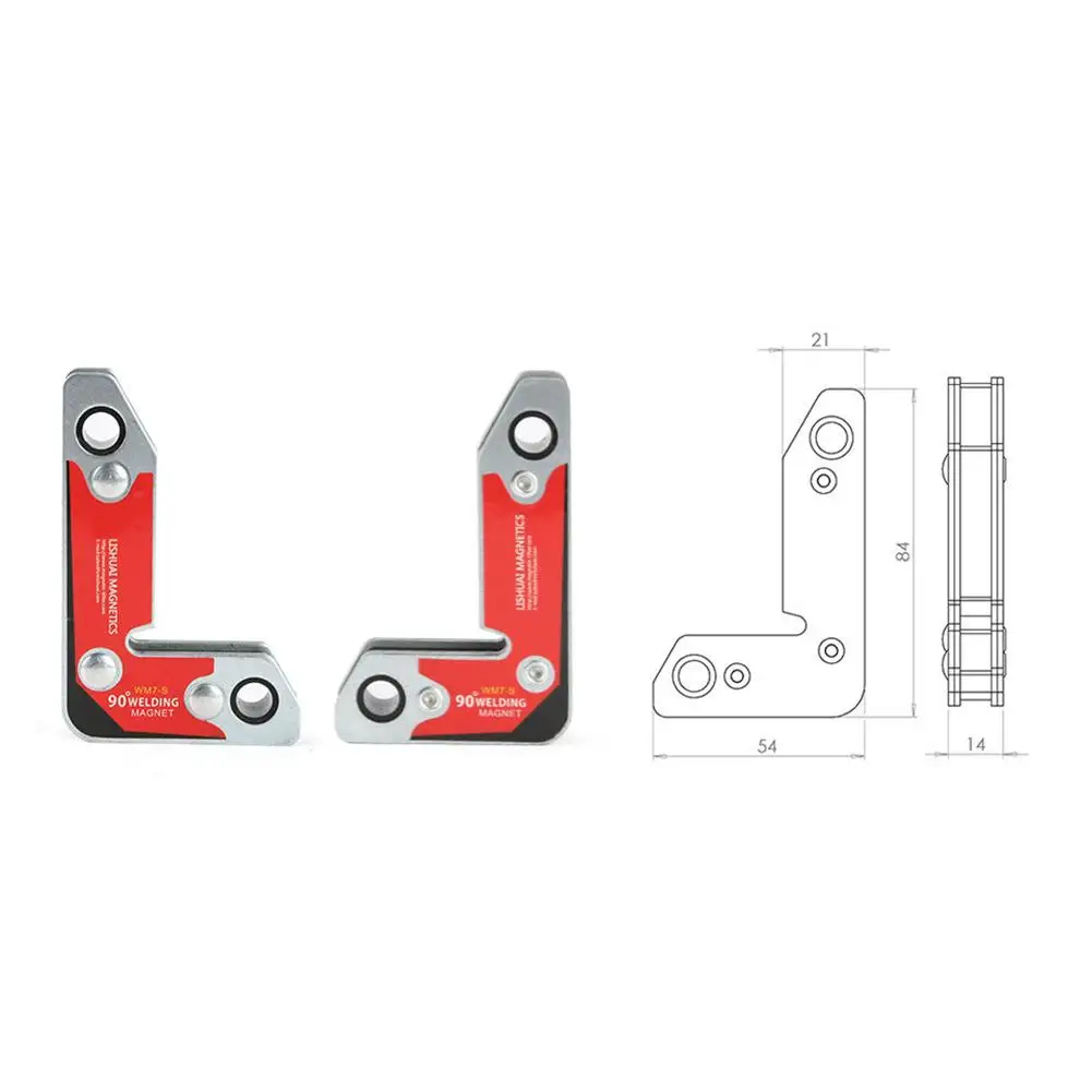 2pcs/set WM7-S Magnetic Holder/Corner Welding Magnets / Internal And External Right Angle Fixator 30 60 90 Angles Magnetic Clamp