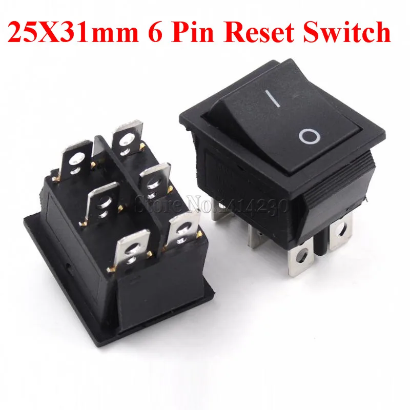 KCD4-201 25X31mm 6 Pin Reset Switch 16A 250V 20A 125VAC Snap in Black Big Rocker Switch
KCD4-201 25X31mm 6 Pin Reset Switch 16A 250V 20A 125VAC Snap in Black Big Rocker Switch