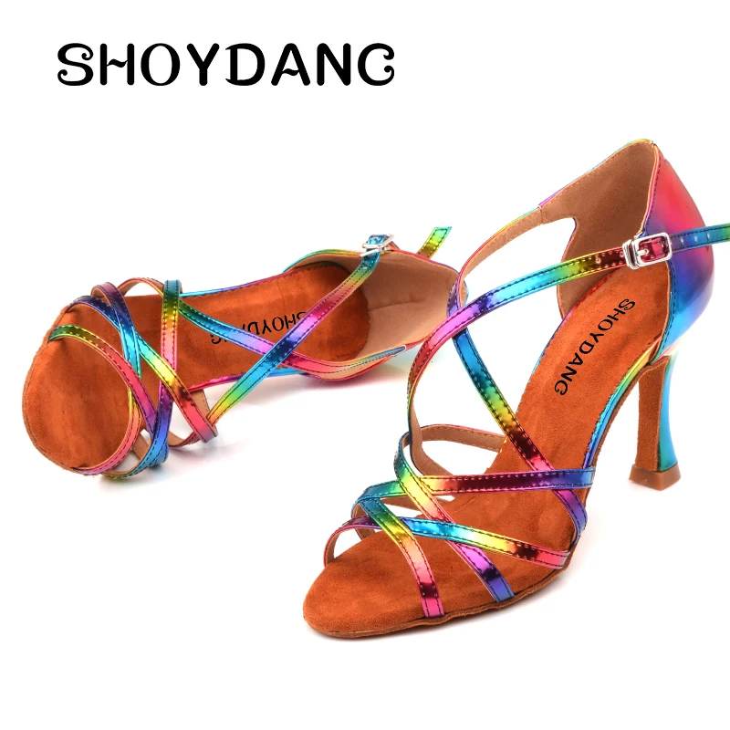 SHOYDANC Dance Shoes Ballroom Women Spring And Summer New Style Latin Dance Shoes Rainbow PU Soft Bottom Salsa Dance Shoes
SHOYDANC Dance Shoes Ballroom Women Spring And Summer New Style Latin Dance Shoes Rainbow PU Soft Bottom Salsa Dance Shoes