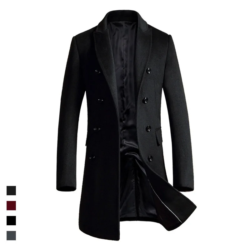 Long design new style wool coat men turn down collar double breasted woolen trench coats male slim overcoat 2018 autumn winter
Long design new style wool coat men turn down collar double breasted woolen trench coats male slim overcoat 2018 autumn winter