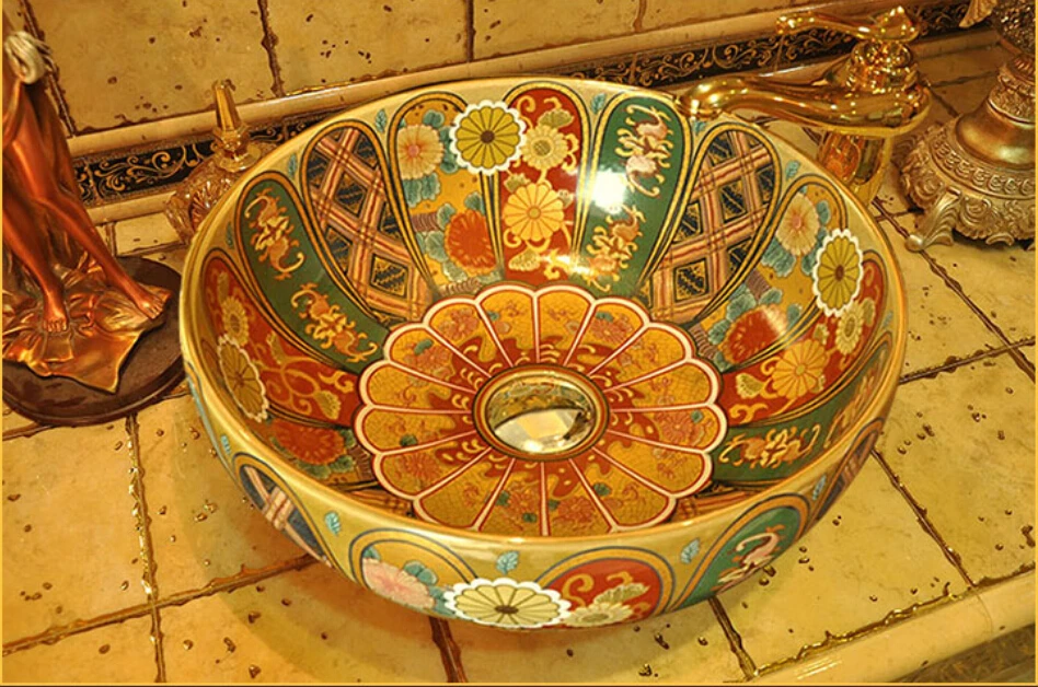Free shipping bathroom round sinks Ceramic counter top basins hand painting art vessel FG-995
Free shipping bathroom round sinks Ceramic counter top basins hand painting art vessel FG-995