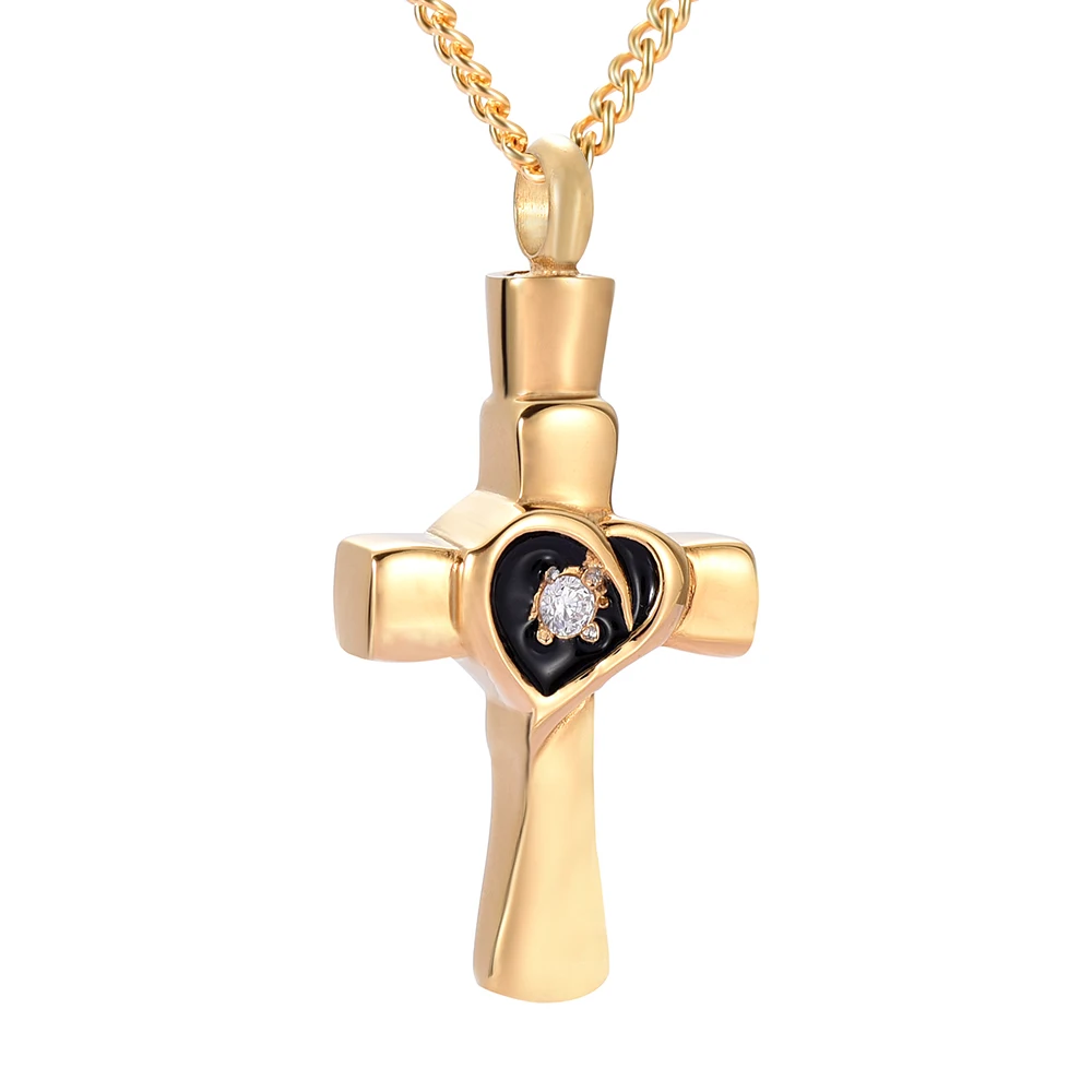 Crystal Inlay Gold Cross Pendant Memorial Jewelry for Human Ash Holder Ashes Keepsake Stainless Steel Cremation Urn Necklace
Crystal Inlay Gold Cross Pendant Memorial Jewelry for Human Ash Holder Ashes Keepsake Stainless Steel Cremation Urn Necklace