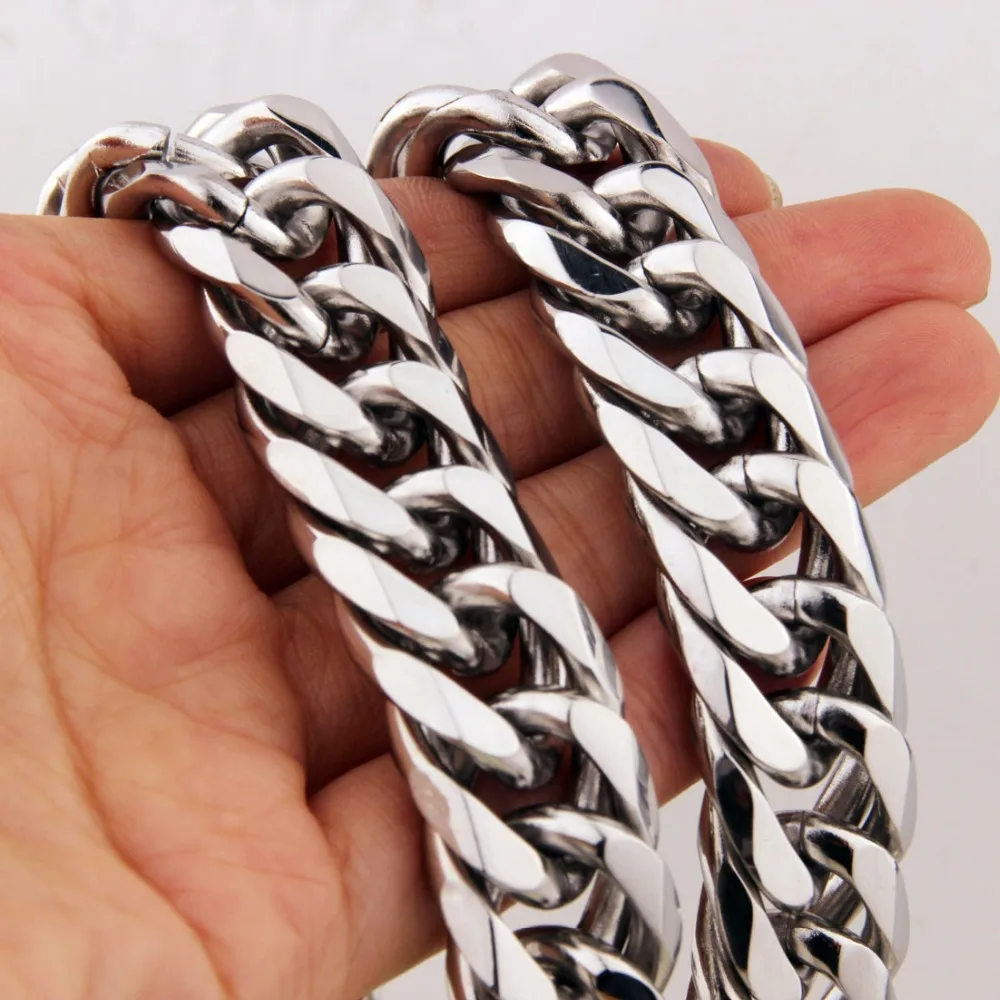 9/11/13/16/19/21MM Strong Stainless Steel SilverColor/Gold Miami Cuban Curb Link Chain Men/Women Necklace Or Bracelet Jewelry
9/11/13/16/19/21MM Strong Stainless Steel SilverColor/Gold Miami Cuban Curb Link Chain Men/Women Necklace Or Bracelet Jewelry