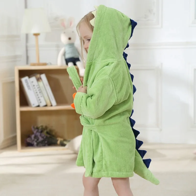 COOTELILI/для мальчиков и девочек купальный халат динозавр с капюшоном банные халаты