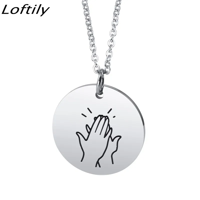 Fashion TikTok Gesture Round Stainless Steel Pendant Necklace Gift for Friend Lovers Daily Party Personality Jewelry Colorfast
Fashion TikTok Gesture Round Stainless Steel Pendant Necklace Gift for Friend Lovers Daily Party Personality Jewelry Colorfast