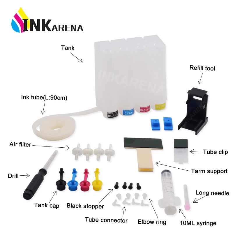 

Diy Ciss Continuous Ink Supply System For HP 652 XL 652XL Ink Cartridge For HP652 DeskJet Ink Advantage 1115 1118 2135 Printer