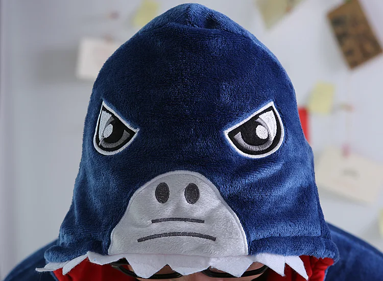 2018 New Winter Unisex Adult Pajamas Blue Shark Onesie Sleepwear Cosplay Costume Animal Nightwear Onesie Sleepwear For Men Women
2018 New Winter Unisex Adult Pajamas Blue Shark Onesie Sleepwear Cosplay Costume Animal Nightwear Onesie Sleepwear For Men Women