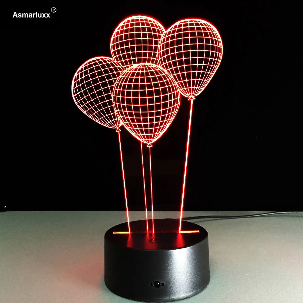 Balloons 3D Night Light Living Dining Room Decoration Lighting LED Desk Table Lamp Kids Friends Gift Valentine's Day Mood Lights
Balloons 3D Night Light Living Dining Room Decoration Lighting LED Desk Table Lamp Kids Friends Gift Valentine's Day Mood Lights