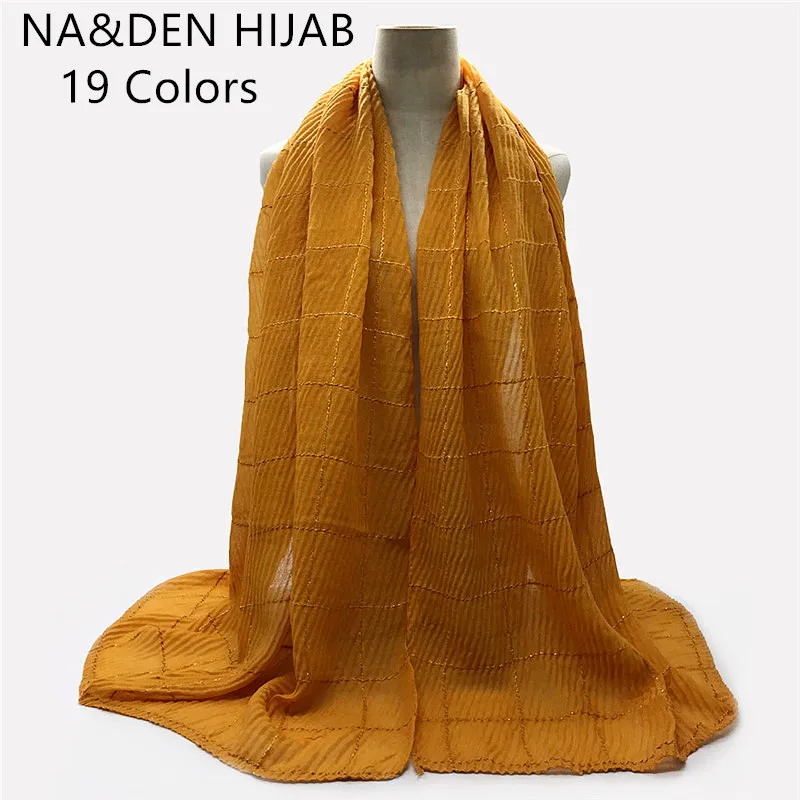 Fashion grid wrinkle plain solid viscose shawl foulard Muslim echarpe women scarf hijabs bandana fast shipping 10pcs/lot
Fashion grid wrinkle plain solid viscose shawl foulard Muslim echarpe women scarf hijabs bandana fast shipping 10pcs/lot