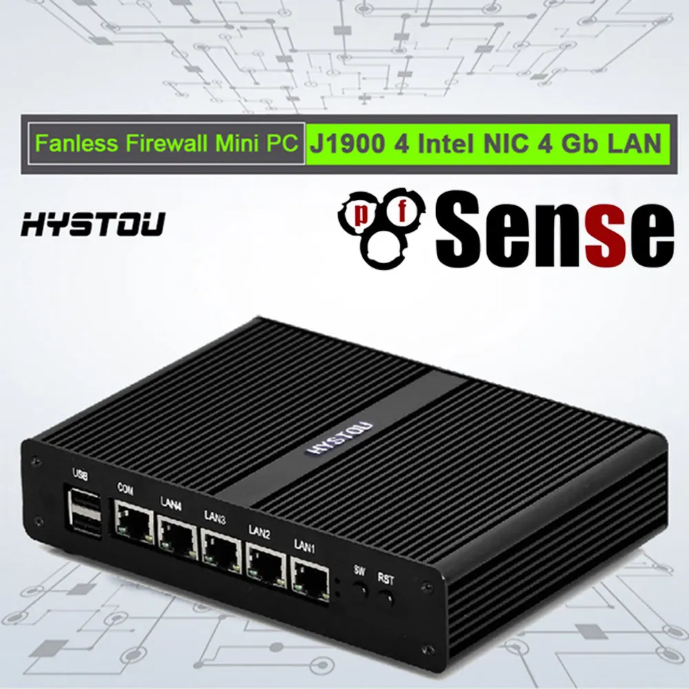 Четырехъядерный J1900 pfsense маршрутизатор 4 * RJ45 гигабитная lan Intel nuc WG82583 Gigabit mini pc j1800