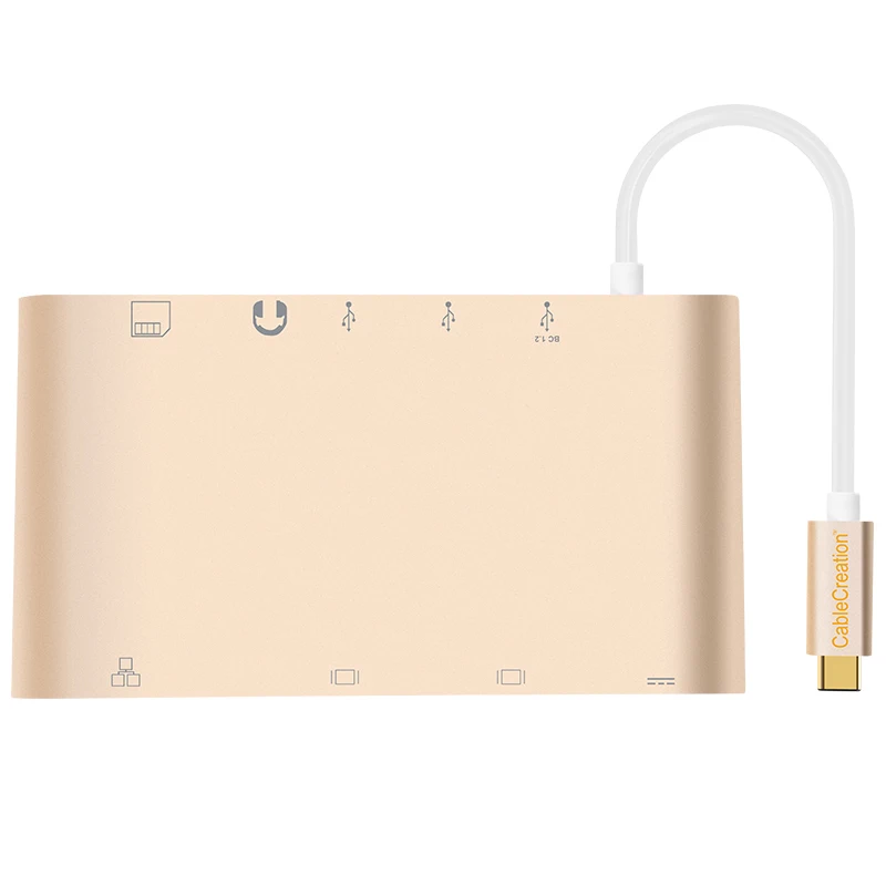 10in1 Multiport USB Type C Hub conveter HDMI VGA Gigabit Ethernet 3 USB 3.0 3.5mm Audio Port SD/Micro SD Card Reader Charger
10in1 Multiport USB Type C Hub conveter HDMI VGA Gigabit Ethernet 3 USB 3.0 3.5mm Audio Port SD/Micro SD Card Reader Charger