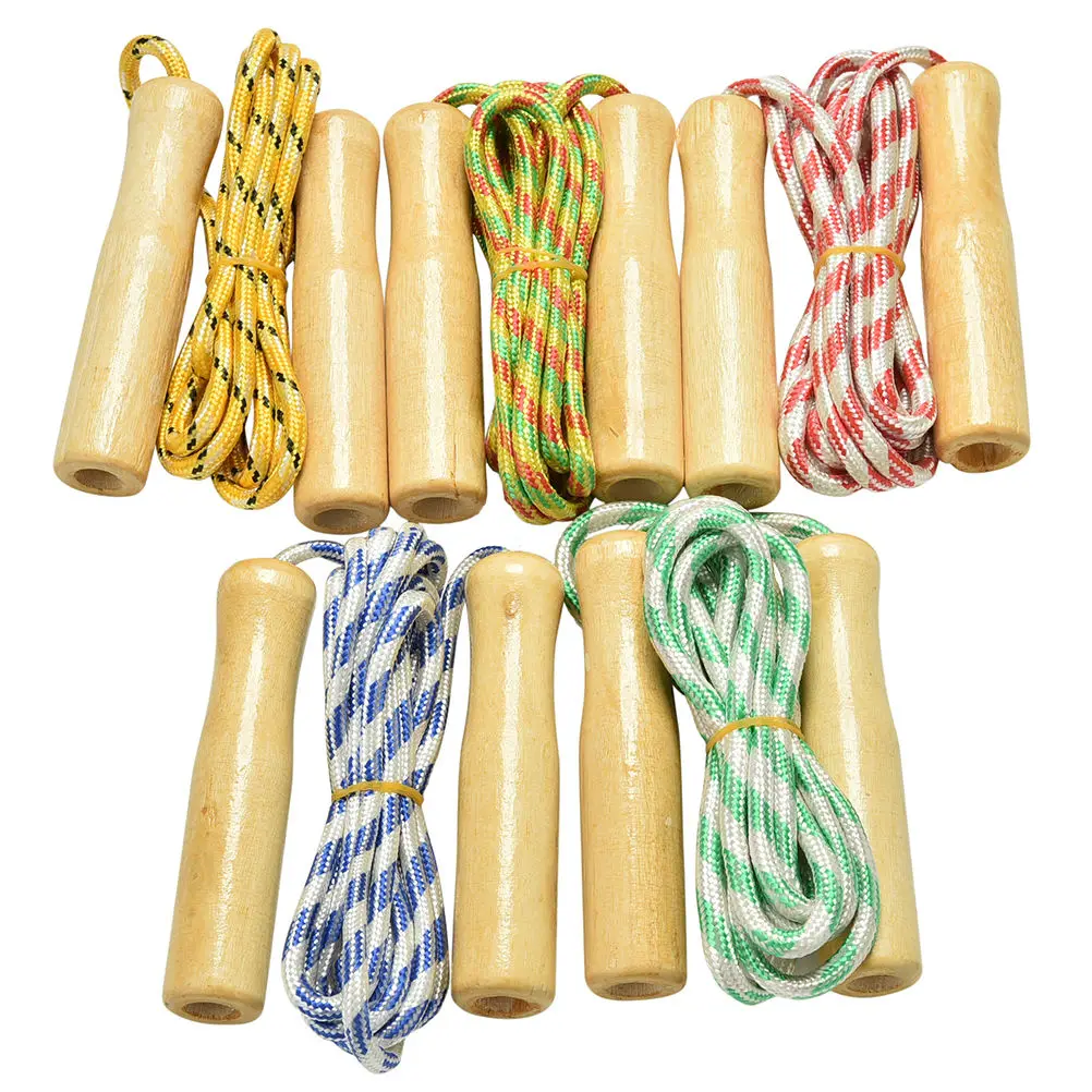 2.4m Wood Grip Handle Sports Skipping Rope Children Kid Fitness Equipment Training Practice Speed Jump Toy
2.4m Wood Grip Handle Sports Skipping Rope Children Kid Fitness Equipment Training Practice Speed Jump Toy