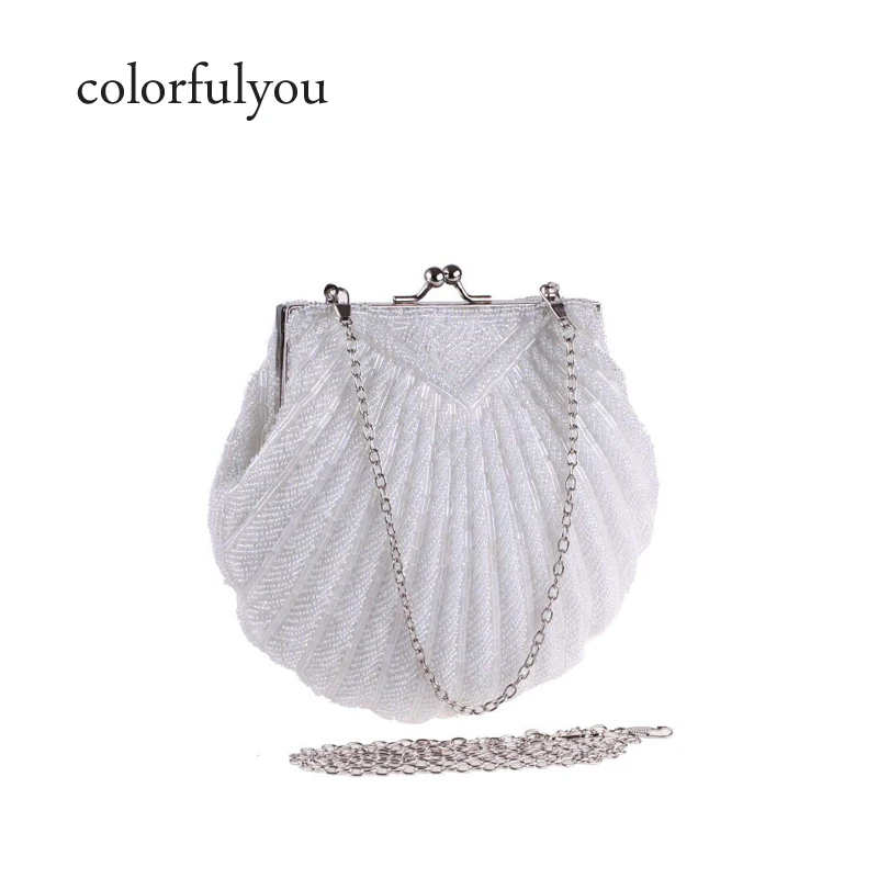 Colorfulyou Women Evening Bag Handmade Beading handbag Purse white Shell Shape chain shoulder Bags Women Wedding Party Bags
Colorfulyou Women Evening Bag Handmade Beading handbag Purse white Shell Shape chain shoulder Bags Women Wedding Party Bags
