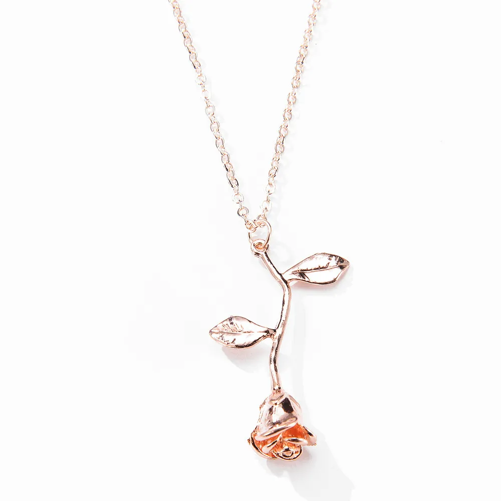 Хит ретро розовое золото Женское Ожерелье Подвеска для женщин 2018 массивное