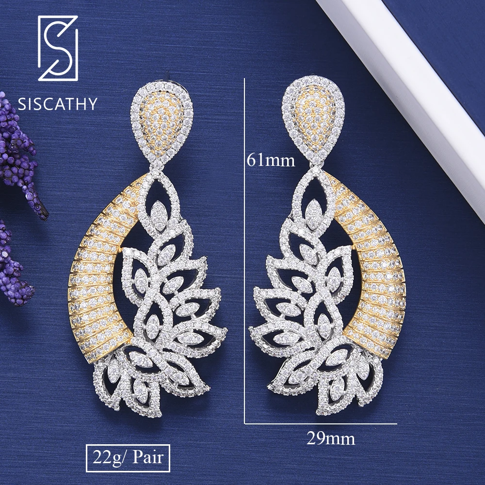 Siscathy 29*61mm Big Statement Earrings For Women Charms Exquisite Full Cubic Zirconia Earrings Fashion Drop Dangle Jewelry
Siscathy 29*61mm Big Statement Earrings For Women Charms Exquisite Full Cubic Zirconia Earrings Fashion Drop Dangle Jewelry
