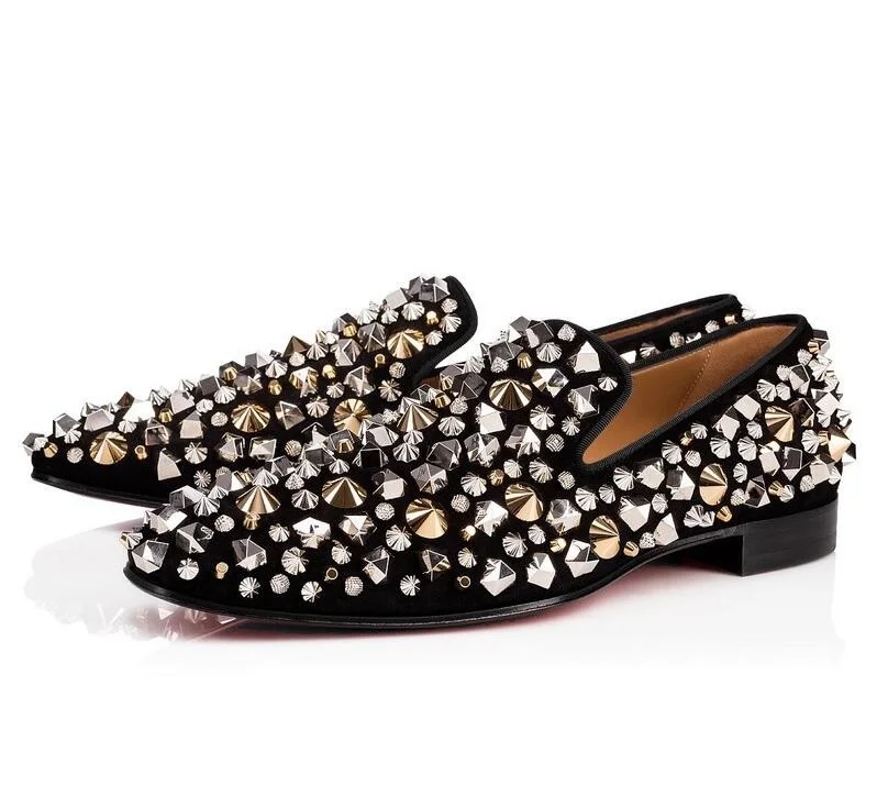 Shiny Gold Spiked Rivets Loafers Men Casual Shoes Crystal Embellished Sequins Wedding Dress Shoes Men Flats Slip On Moccasins
Shiny Gold Spiked Rivets Loafers Men Casual Shoes Crystal Embellished Sequins Wedding Dress Shoes Men Flats Slip On Moccasins