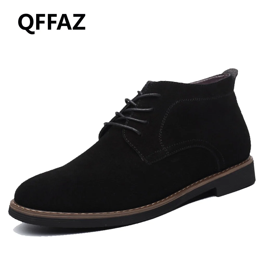 QFFAZ/брендовая мужская замшевая обувь мужские ботинки однотонные повседневные