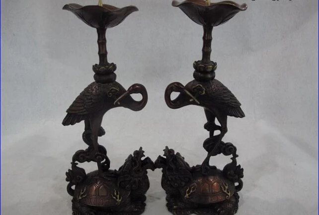 song voge gem S0462 11 Tibet Bronze Buddhism crown crane Dragon tortoise Candlestick candler Pair
song voge gem S0462 11 Tibet Bronze Buddhism crown crane Dragon tortoise Candlestick candler Pair