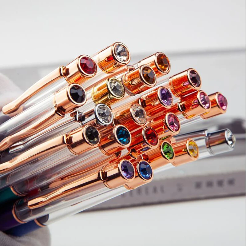 DIY Rose Gold Empty Diamond on top Ballpoint pen no oil no Gold foil Fill yourself crystal Metal Copper gift pen school offise
DIY Rose Gold Empty Diamond on top Ballpoint pen no oil no Gold foil Fill yourself crystal Metal Copper gift pen school offise