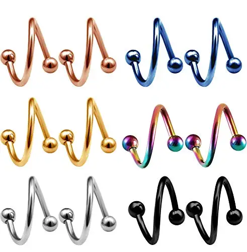 MODRSA 2pcs/lot Spiral S Shape Nose Ring Helix Stainless Steel Ear Piercing Ear Rings Lip Piercing Body Jewelry Piercing Nariz
MODRSA 2pcs/lot Spiral S Shape Nose Ring Helix Stainless Steel Ear Piercing Ear Rings Lip Piercing Body Jewelry Piercing Nariz