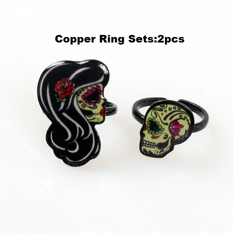 Fashion Colorful Sugar Skull Ring Sets Acrylic Copper Women Jewelry New Holiday Gifts for Girlfriends
Fashion Colorful Sugar Skull Ring Sets Acrylic Copper Women Jewelry New Holiday Gifts for Girlfriends