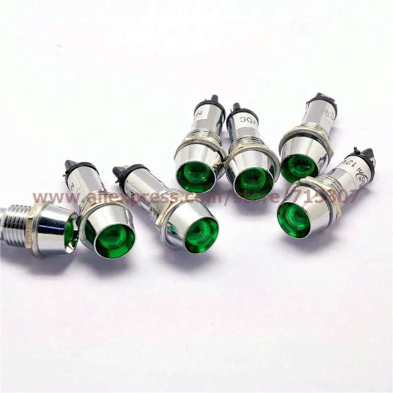 PHISCALE 5pcs led Indicator Light 220V green color Pilot Lights 10mm | Лампы и освещение
