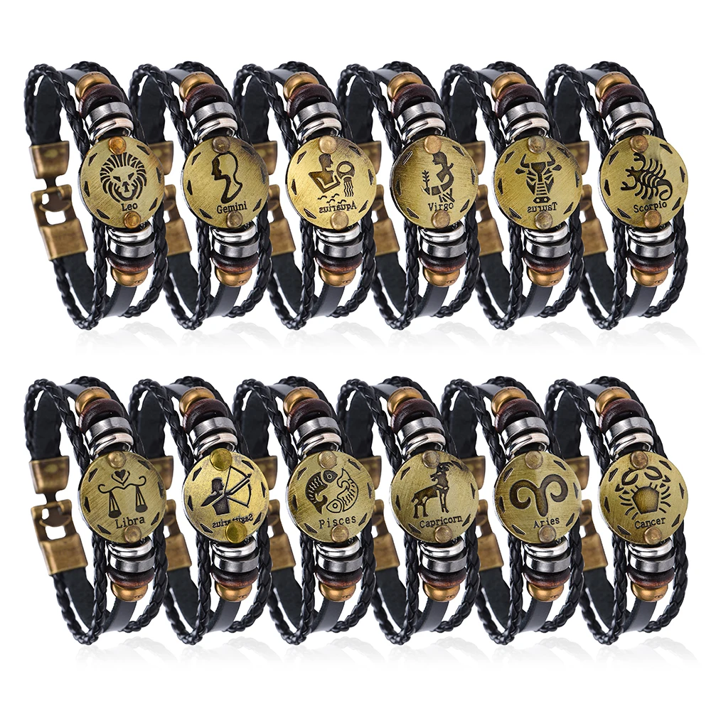 NEW Birthday Gift punk Zodiac Signs Aries Leo Bracelet Constellations charm men bracelets Virgo Pisces Pendant Women DropShiping
NEW Birthday Gift punk Zodiac Signs Aries Leo Bracelet Constellations charm men bracelets Virgo Pisces Pendant Women DropShiping