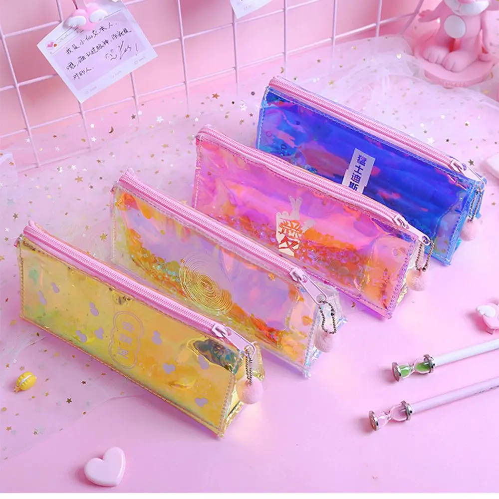 Girl Heart Laser Pencil Bag Simple Transparent Pencil Bag Stationery Box Creative Student Pencil Case School Office Supply
Girl Heart Laser Pencil Bag Simple Transparent Pencil Bag Stationery Box Creative Student Pencil Case School Office Supply