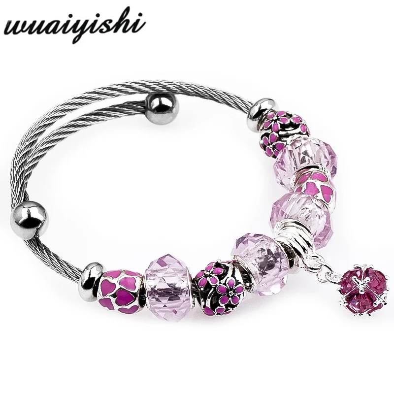 Enamel Crystal Beads Charms Bracelet For Women With Safety Chain Strand Bracelet Bangle Mother's Day Gift PDA-155
Enamel Crystal Beads Charms Bracelet For Women With Safety Chain Strand Bracelet Bangle Mother's Day Gift PDA-155